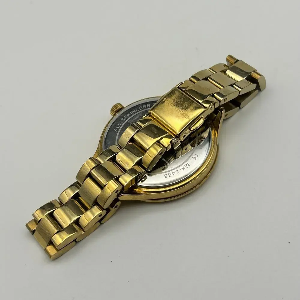 Michael Kors MK-3465 Slim Runway Gold-tone Stainless Steel Watch, Working